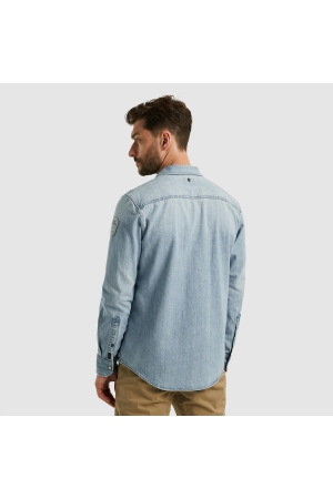 PME Legend Long Sleeve Shirt Bleach Indigo de BLD Bleached denim