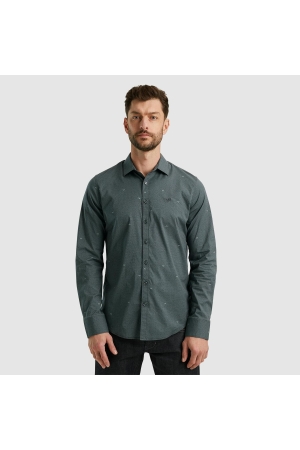 PME Legend Long Sleeve Shirt Print On Poplin 9139 Black onyx