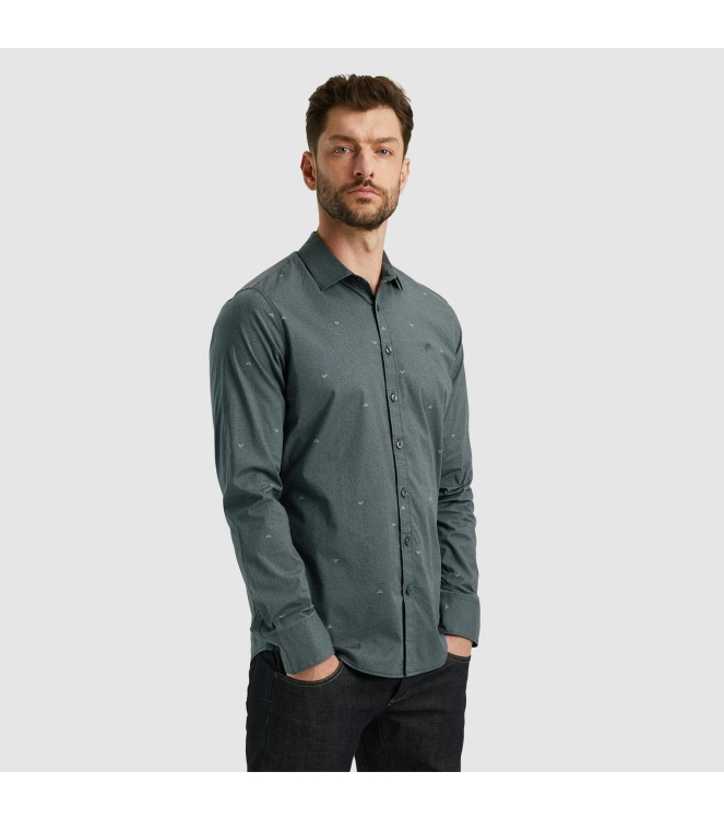PME Legend Long Sleeve Shirt Print On Poplin 9139 Black onyx