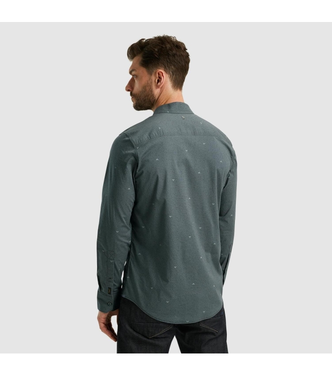 PME Legend Long Sleeve Shirt Print On Poplin 9139 Black onyx