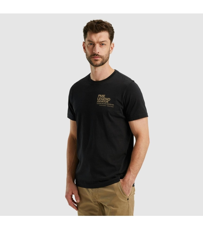 PME Legend Short sleeve r-neck single jersey 9139 Black onyx