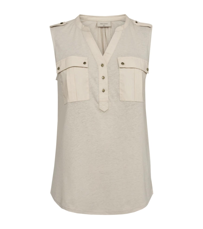 Freequent Linen jersey top Moonbeam