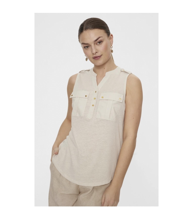 Freequent Linen jersey top Moonbeam
