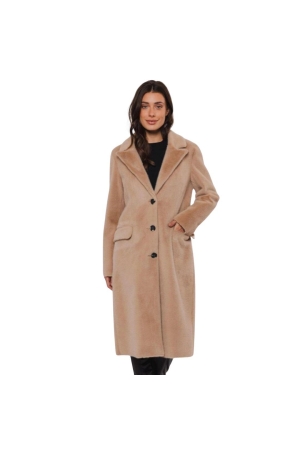 Rino en Pelle Long single breasted coat 490 sand