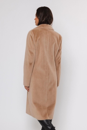 Rino en Pelle Long single breasted coat 490 sand