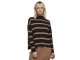 Rino en Pelle Mock neck stripe sweater 10752 black twig