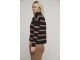 Rino en Pelle Mock neck stripe sweater 10752 black twig