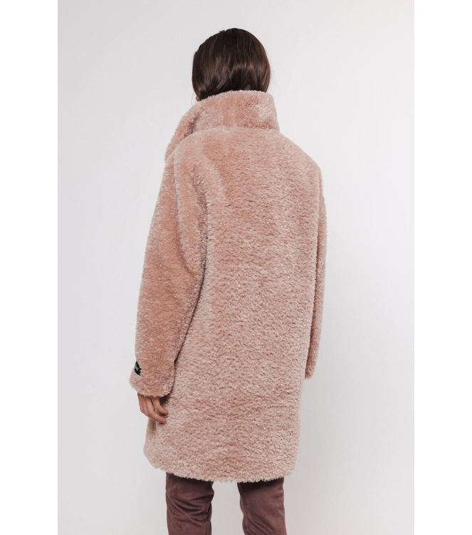 Rino en Pelle Mid long teddy coat 10728 powder