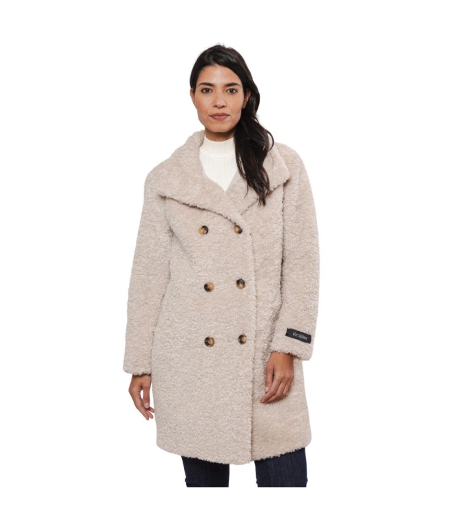 Rino en Pelle Mid long teddy coat 9030 birch