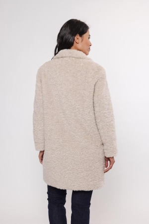 Rino en Pelle Mid long teddy coat 9030 birch