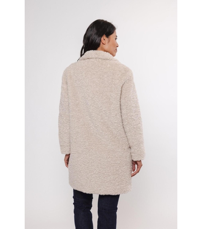 Rino en Pelle Mid long teddy coat 9030 birch