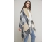 Rino en Pelle Poncho with fur details 10717 black birch