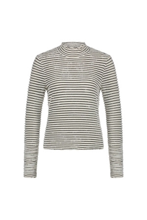 NUKUS Herning Top Stripe 114 offwhite/black