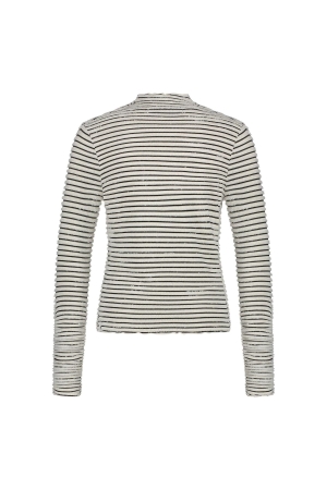 NUKUS Herning Top Stripe 114 offwhite/black
