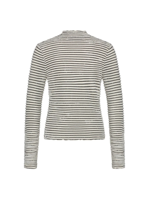 NUKUS Herning Top Stripe 114 offwhite/black
