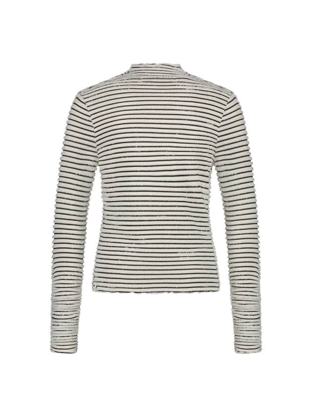 NUKUS Herning Top Stripe 114 offwhite/black