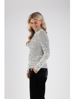 NUKUS Herning Top Stripe 114 offwhite/black