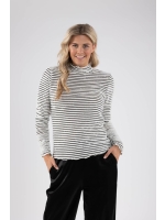 NUKUS Herning Top Stripe 114 offwhite/black