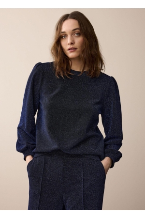 Summum Woman Top Lurex Jersey Bonded 460 Royal Blue