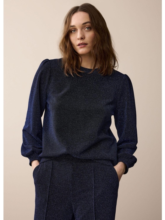 Summum Woman Top Lurex Jersey Bonded 460 Royal Blue