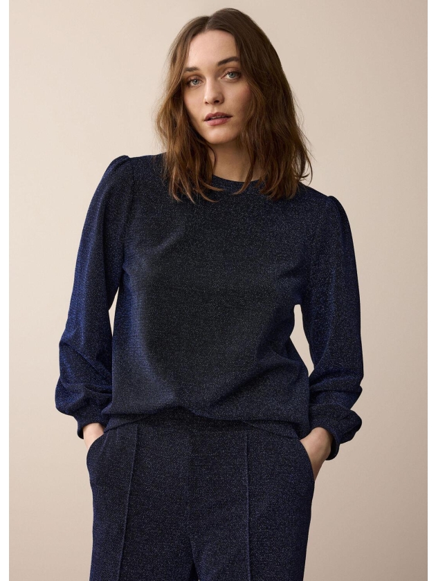 Summum Woman Top Lurex Jersey Bonded 460 Royal Blue