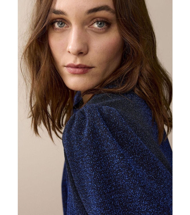 Summum Woman Top Lurex Jersey Bonded 460 Royal Blue