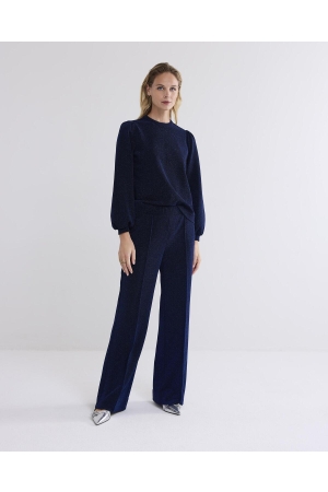 Summum Woman Pants Lurex Jersey Bonded 460 Royal Blue
