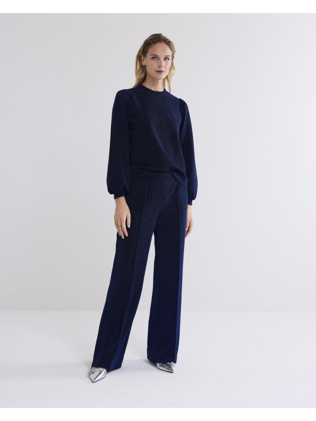 Summum Woman Pants Lurex Jersey Bonded 460 Royal Blue
