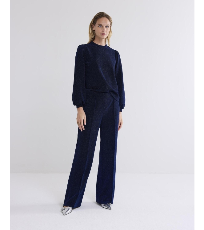 Summum Woman Pants Lurex Jersey Bonded 460 Royal Blue