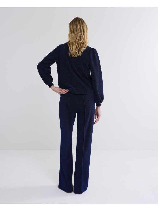 Summum Woman Pants Lurex Jersey Bonded 460 Royal Blue