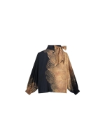 Summum Woman Bow tie top border print 715 Camel Brown