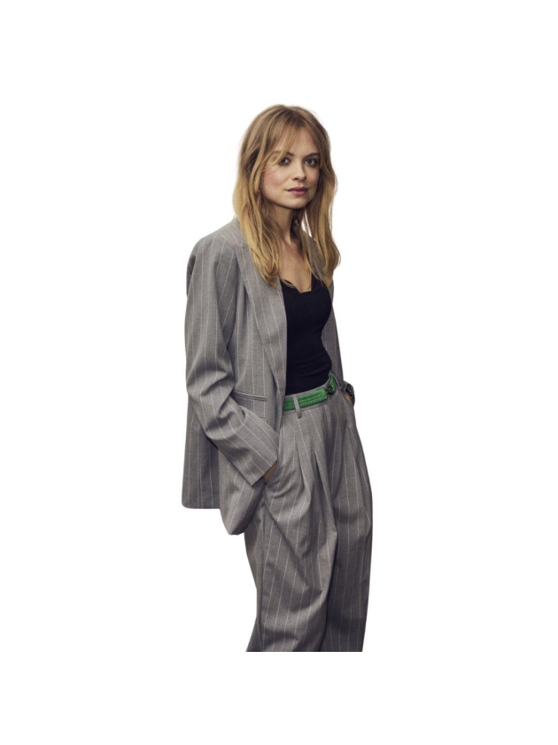 Co Couture PricillaCC Pin Wide Long Pant 138 Light Grey