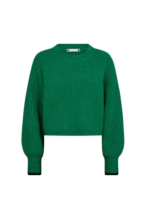 Co Couture CoralieCC Crop Rib O-Knitt 34 Green