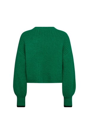 Co Couture CoralieCC Crop Rib O-Knitt 34 Green