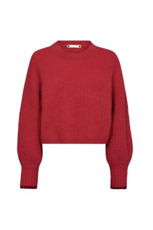Co Couture CoralieCC Crop Rib O-Knitt 66 Flame