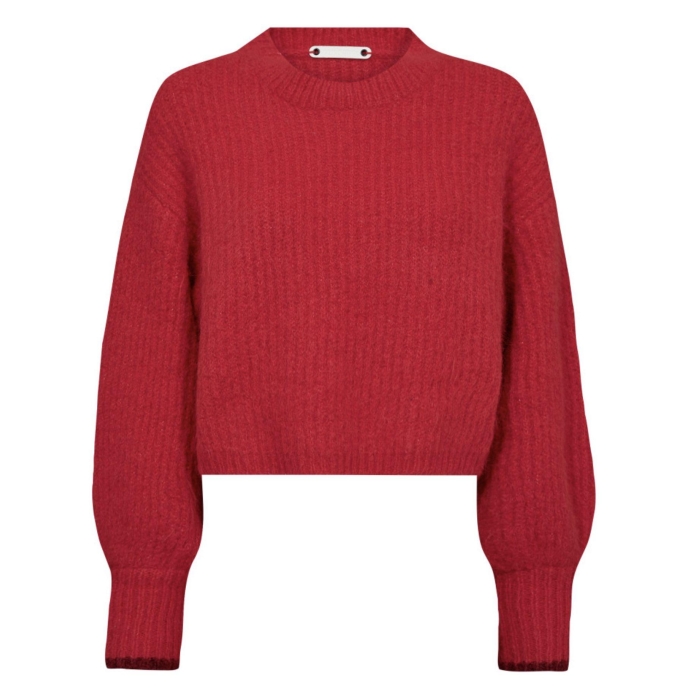 Co Couture CoralieCC Crop Rib O-Knitt 66 Flame