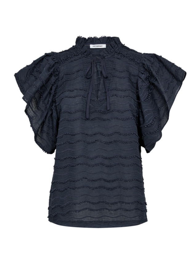 Co Couture WavedingCC Frill Top 61 Ink