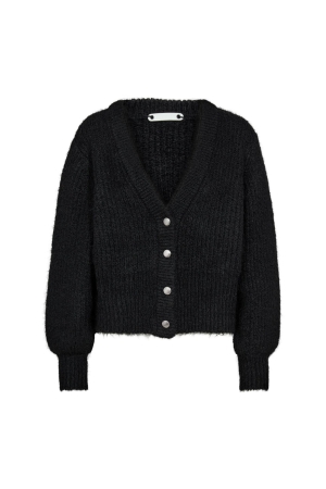 Co Couture CoralieCC Button Rib Knitt 96 Black