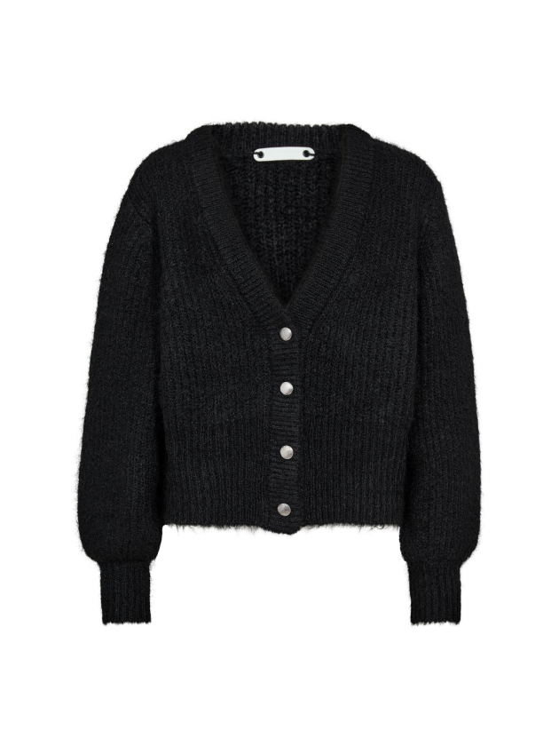 Co Couture CoralieCC Button Rib Knitt 96 Black