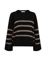 Co Couture MajaCC O-Button Stripe Knit 96 Black