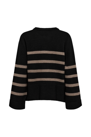 Co Couture MajaCC O-Button Stripe Knit 96 Black