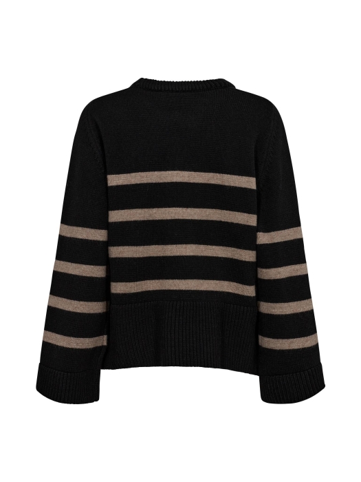 Co Couture MajaCC O-Button Stripe Knit 96 Black