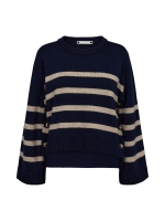 Co Couture MajaCC O-Button Stripe Knit 120 Navy