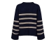 Co Couture MajaCC O-Button Stripe Knit 120 Navy