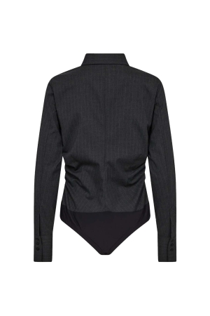 Copenhagen Muse Slim fit body long sleeves Med grey mel w. offwhite