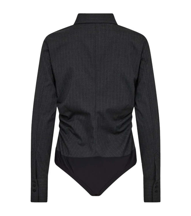 Copenhagen Muse Slim fit body long sleeves Med grey mel w. offwhite