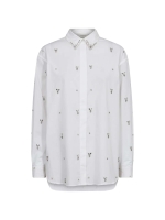 Copenhagen Muse Long sleeve shirt w rhinestones Bright white
