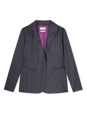 Kyra short blazer herringbone 430 deep blue