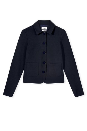 Kyra short jacket pockets 430 deep blue
