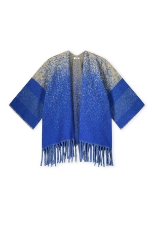 Kyra Gradient jacquard poncho 431 royal blue